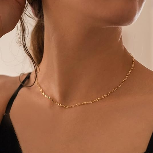 Paperclip Layered Ruby Necklace | Gold - Image 3