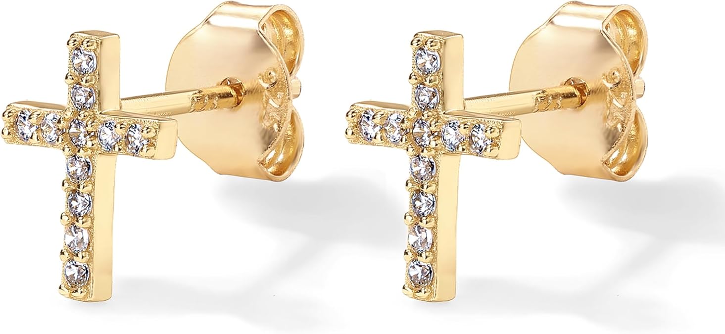 Paved Cross Studs | Gold - Image 2