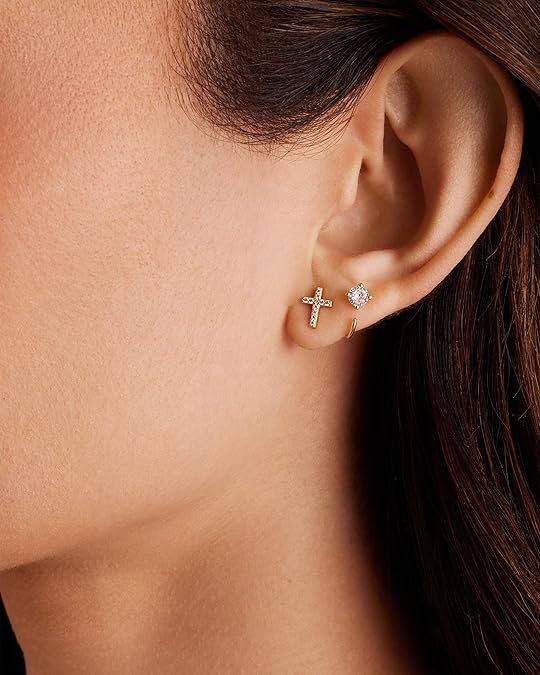 Paved Cross Studs | Gold - Image 4
