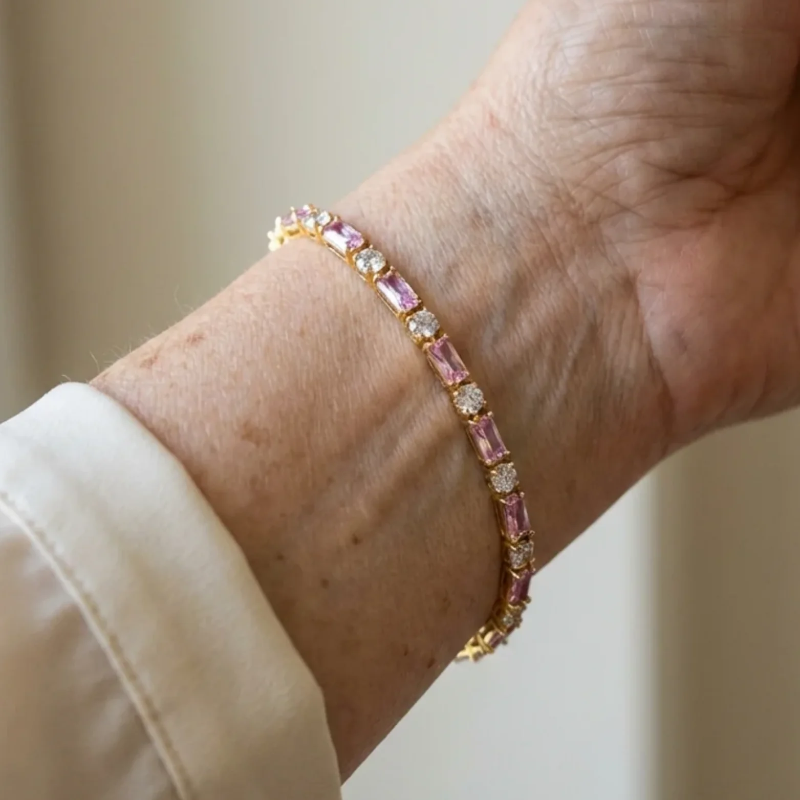 Peony Spark Tennis Bracelet | Gold - Image 2