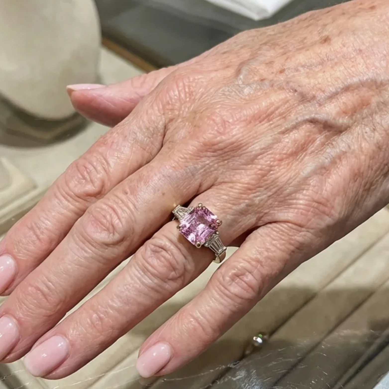 Pink Verve Ring | White Gold - Image 2
