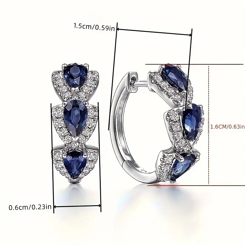 Royal Sapphire Crest Earrings | White Gold - Image 5