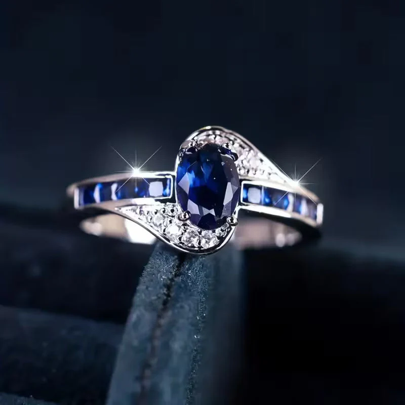 Sapphire Flow Ring | White Gold - Image 3