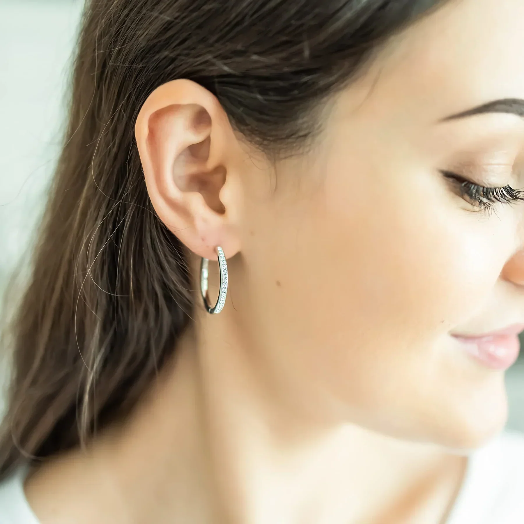 Sorel Pave Earrings | White Gold - Image 4