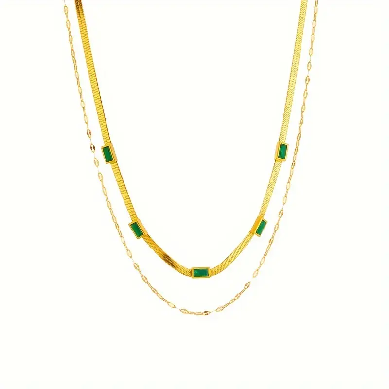 Sorella Gem Double-Layer Retro Necklace | Gold - Image 5