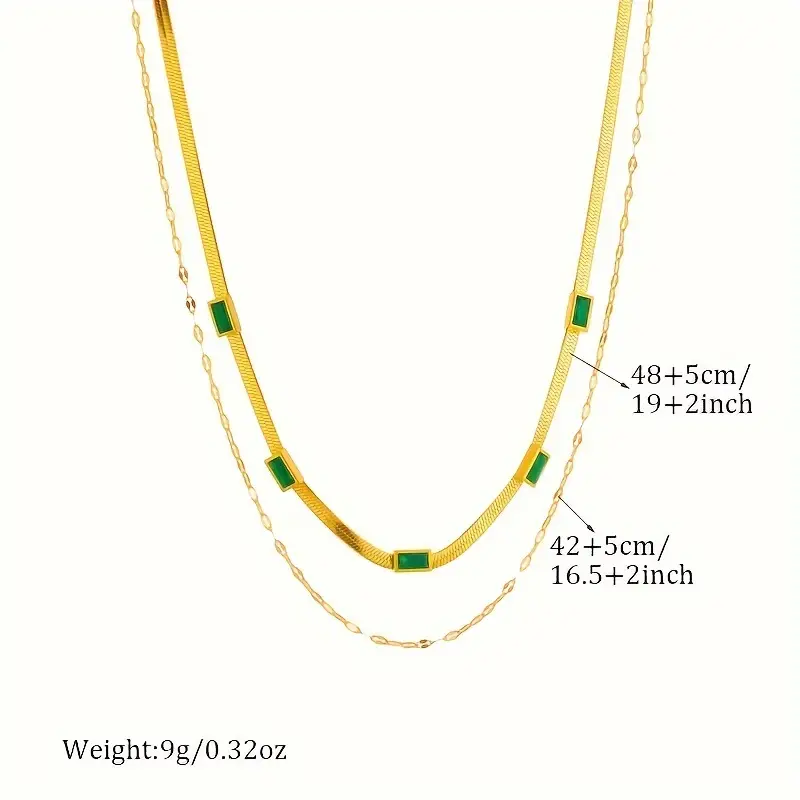 Sorella Gem Double-Layer Retro Necklace | Gold - Image 6