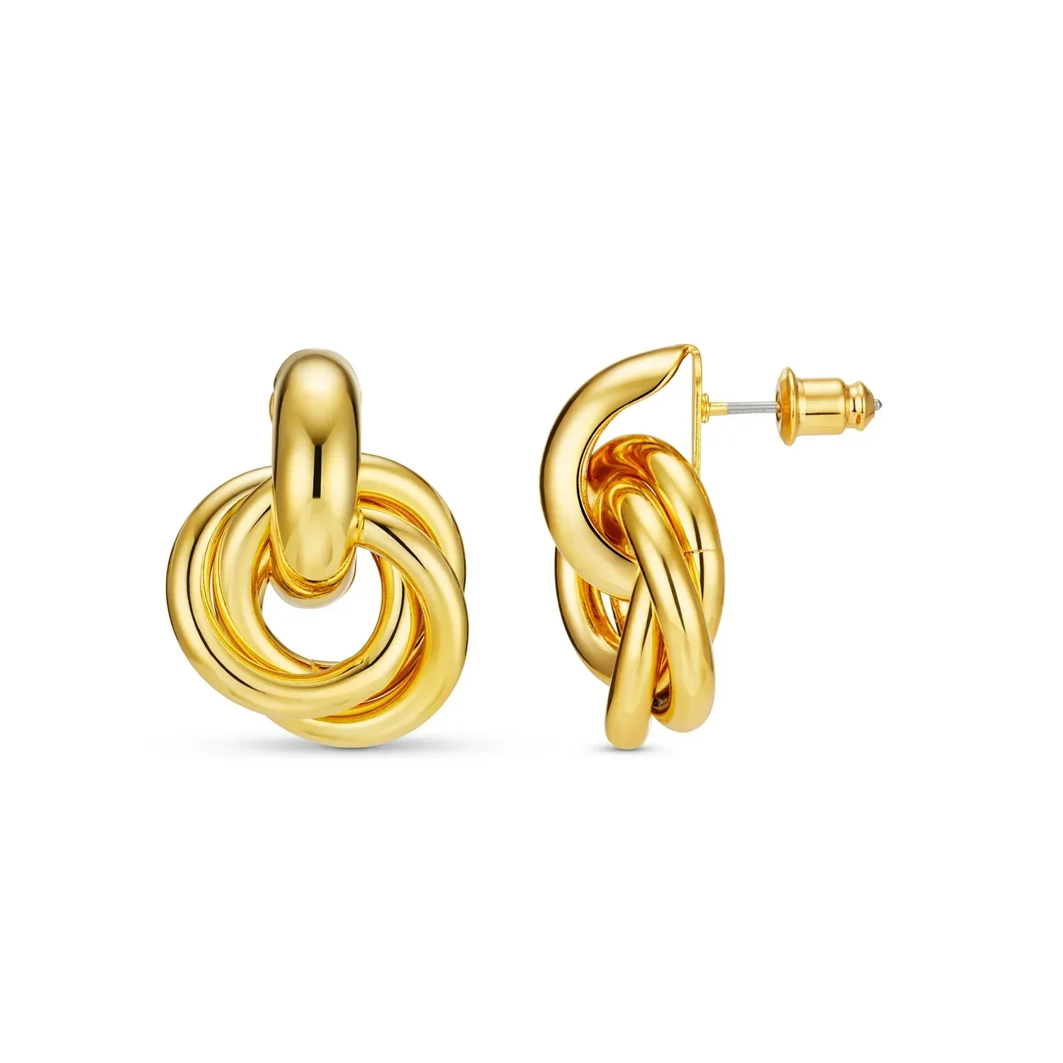 Statement Interlocking Earrings | White Gold - Image 2