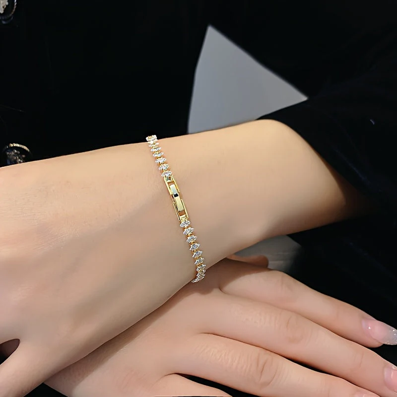 Vionelle Marquise Tennis Bracelet | Gold - Image 3